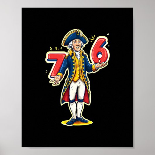 6-7 7-6 Funny George Washington Six Seven Meme Poster (Vorne)