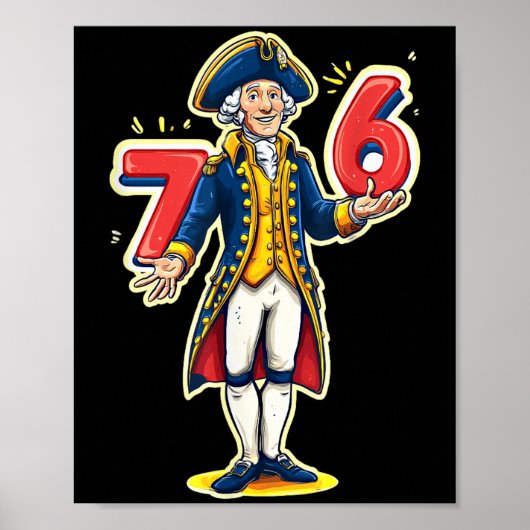 6-7 7-6 Funny George Washington Six Seven Meme Poster (Vorne)