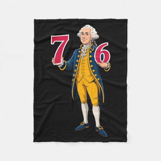 6 7 7 6 George Washington Sechs Sieben Fleecedecke (Vorderseite)