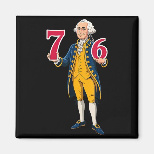 6 7 7 6 George Washington Sechs Sieben Magnet (Vorne)