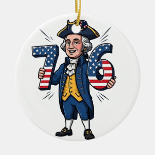 6-7 7-6 George Washington Sechs Sieben Meme 67 Tre Keramik Ornament