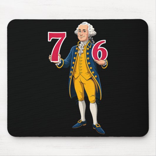 6 7 7 6 George Washington Sechs Sieben Mousepad (Vorne)