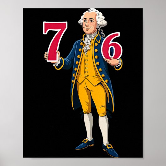 6 7 7 6 George Washington Sechs Sieben  Poster (Vorne)