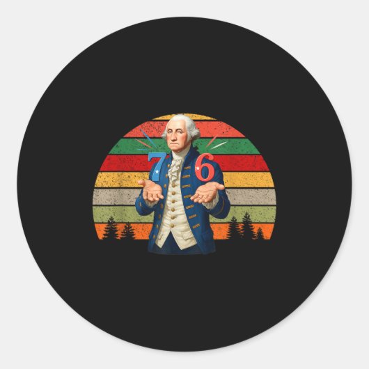 6-7 7-6 George Washington Seven Six Teacher Americ Runder Aufkleber (Vorderseite)