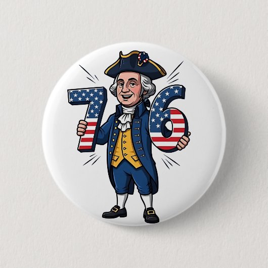 6-7-7-6 George Washington Six Seven Meme 67 Trend Button (Vorderseite)