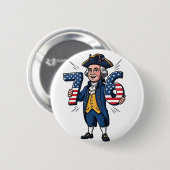 6-7-7-6 George Washington Six Seven Meme 67 Trend Button (Vorne & Hinten)