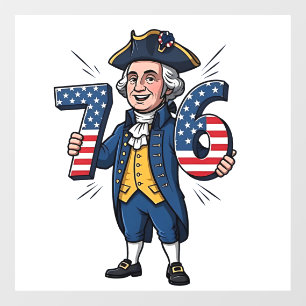 6-7-7-6 George Washington Six Seven Meme 67 Trend Fensteraufkleber