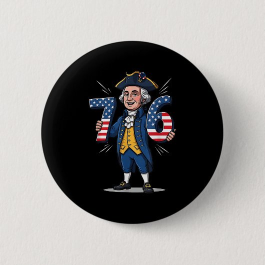 6-7 7-6 George Washington Six Seven Meme Gen Alpha Button (Vorderseite)