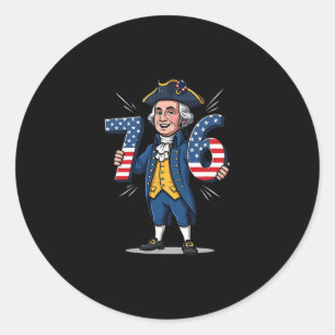 6-7 7-6 George Washington Six Seven Meme Gen Alpha Runder Aufkleber