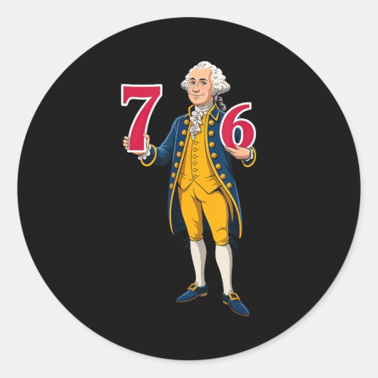 6 7 7 6 George Washington Six Seven Runder Aufkleber (Vorderseite)