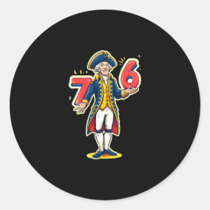 6-7 7-6 Lustiger George Washington Six Seven Meme Runder Aufkleber