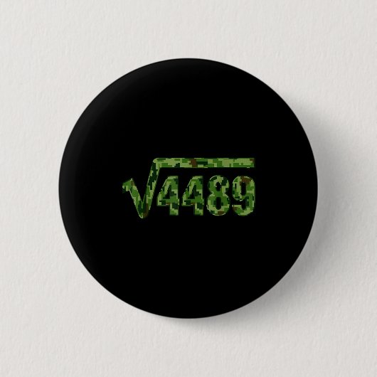 6 7 Army Pattern Meme Square Root 4489 Slang Math  Button (Vorderseite)