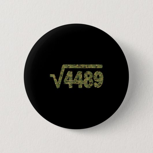 6 7 Army Pattern Meme Square Root 4489 Slang Math  Button (Vorderseite)