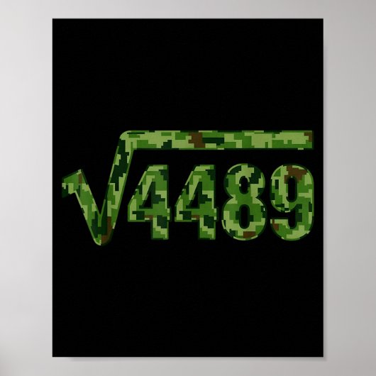 6 7 Army Pattern Meme Square Root 4489 Slang Math  Poster (Vorne)