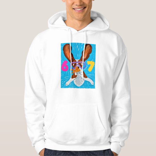 6 7 Basset Hound underwater with fish  Hoodie (Vorderseite)