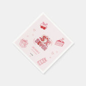 6 7 Birthday for Girls, Pink 7th Kids Party Serviette (Ecke)