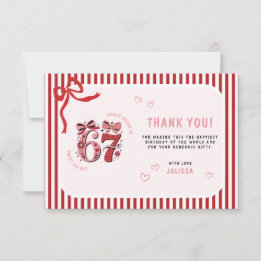 6 7 Birthday for Girls, Pink Kids 7th Birthday Dankeskarte