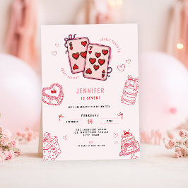 6 7 Birthday for Girls, Pink Six Seven Kids Party  Einladung