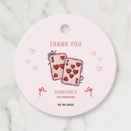 6 7 Birthday for Girls, Pink Six Seven Kids Party  Geschenkanhänger