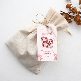 6 7 Birthday for Girls, Pink Six Seven Kids Party Geschenkanhänger