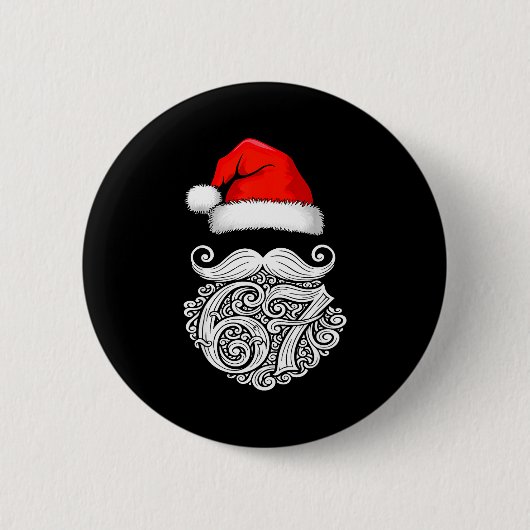 6 7 Christmas 67 Santa Six Seven Christmas Boys Te Button (Vorderseite)