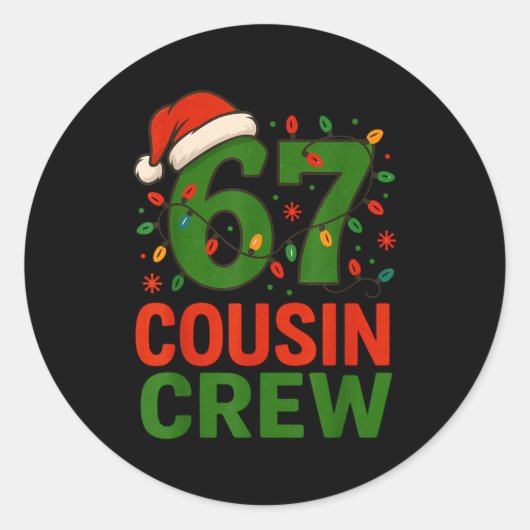 6 7 Christmas Cousin Crew 67 Runder Aufkleber (Vorderseite)