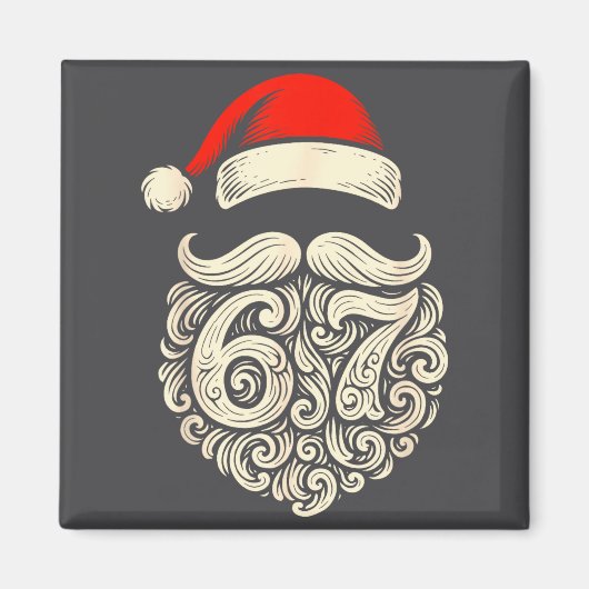 6 7 Christmas Funny 67 Santa Six Seven Christmas B Magnet (Vorne)