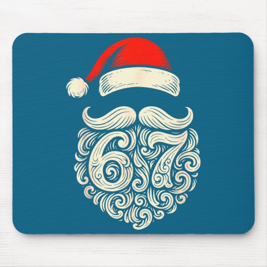 6 7 Christmas Funny 67 Santa Six Seven Christmas B Mousepad (Vorne)