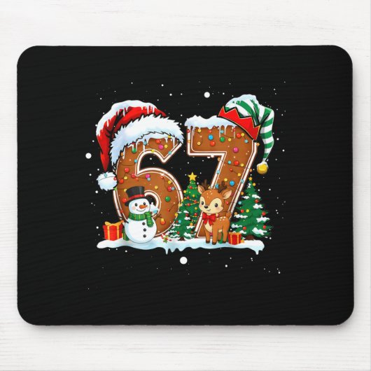 6-7 Christmas Gingerbread Funny Snowman Reindeer 6 Mousepad (Vorne)
