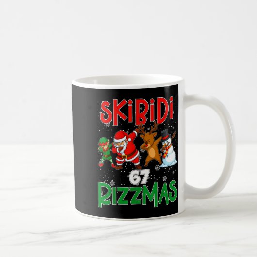 6 7 Christmas Skibidi Rizzmas 67 Meme Gen Alpha Sl Kaffeetasse (Rechts)