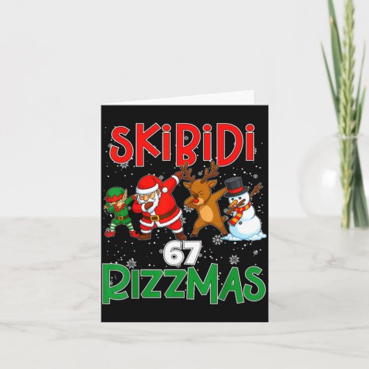 6 7 Christmas Skibidi Rizzmas 67 Meme Gen Alpha Sl Karte (Vorderseite)