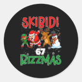 6 7 Christmas Skibidi Rizzmas 67 Meme Gen Alpha Sl Runder Aufkleber (Vorderseite)