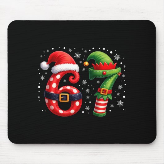 6-7 Christmas Squad Funny 67 Six Seven Meme Xmas 6 Mousepad (Vorne)