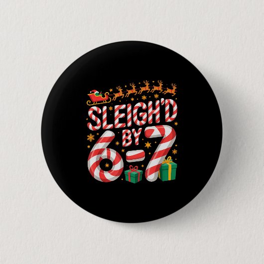 6-7 Christmas Ugly Sweater Six Seven Xmas 67 Meme Button (Vorderseite)