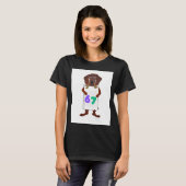 6 7 Dachshund doggie with funny sign  T-Shirt (Vorne ganz)