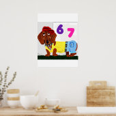 6 7 Dachshund in funny clothes  Poster (Küche)