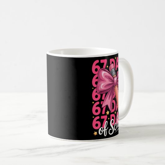6 7 Days Of School Girls Coquette Bow Cute Funny S Kaffeetasse (VorderseiteRechts)