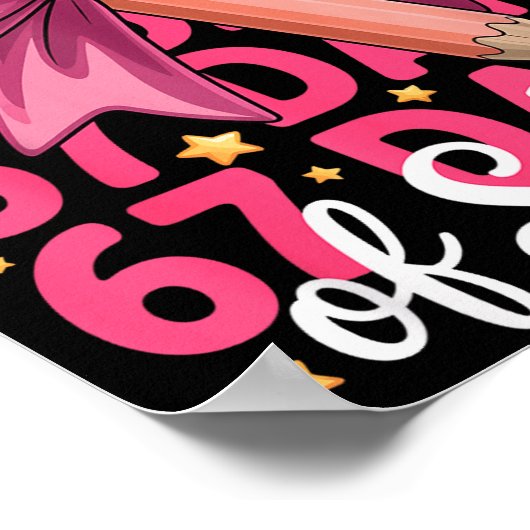 6 7 Days Of School Girls Coquette Bow Cute Funny S Poster (Ecke)