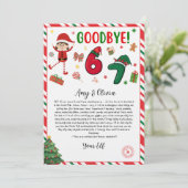 6 7 elf goodbye letter - funny elf letter - 67 einladung (Stehend Vorderseite)