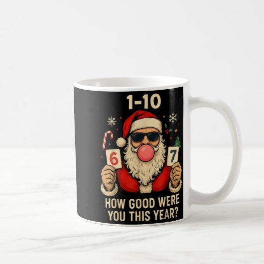 6 7 Funny Christmas Meme Six Seven Bubblegum Santa Kaffeetasse (Rechts)