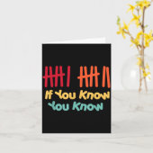 6 7 Funny If You Know You Know Tally Marks Six Sev Karte (Gelbe Blume)