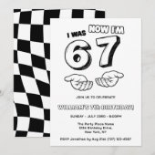 6 7 Funny Meme black & white kid birthday Einladung (Vorne/Hinten)