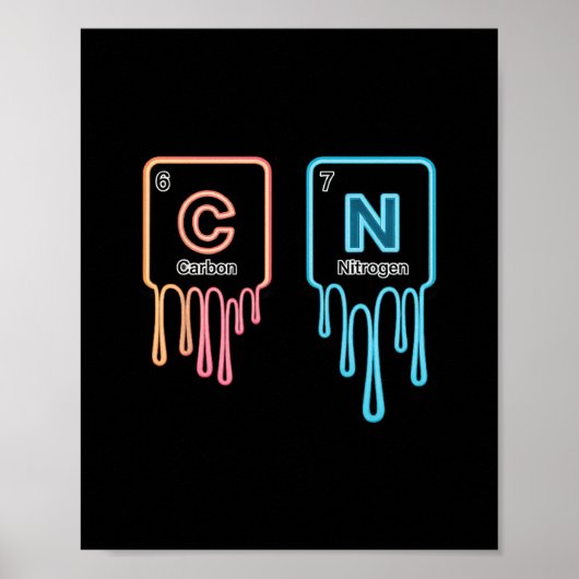 6 7 Funny Science Chemistry Teacher Periodic Table Poster (Vorne)