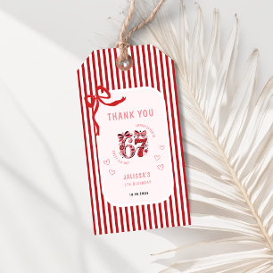 6 7 Geburtstag für Mädchen, Rosa Kinder 7. Geburts Geschenkanhänger