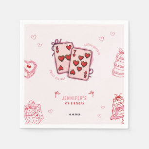 6 7 Geburtstag für Mädchen, Rosa Sechs Sieben Kind Serviette