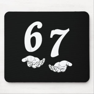 6 7 gen alpha Slang lustig sechs sieben Hände 67 M Mousepad