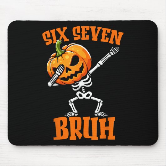 6 7 Halloween 67 Meme Six Seven Dabbing Gen Alpha  Mousepad (Vorne)