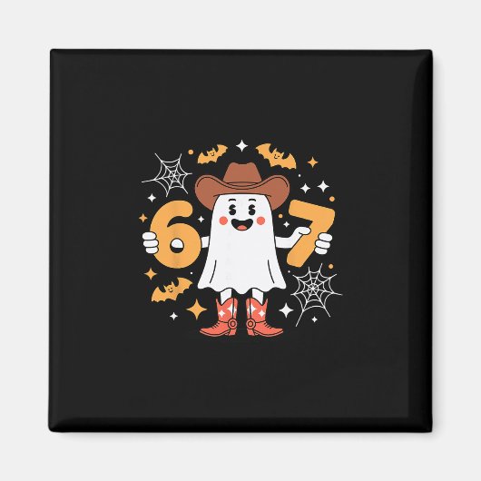 6 7 Halloween-Geist 67 Meme Gen Alpha Sechs Sieben Magnet (Vorne)