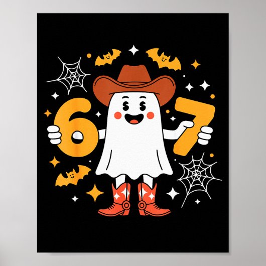 6 7 Halloween-Geist 67 Meme Gen Alpha Sechs Sieben Poster (Vorne)