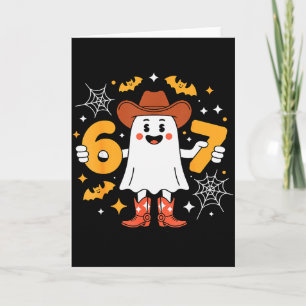 6 7 Halloween-Geist 67 Meme Gen Alpha Six Seven  Karte